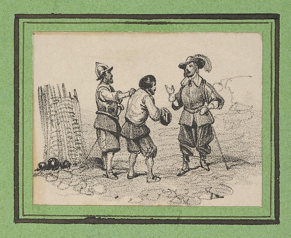 Victor Adam:Three men arguing mid–19th century-16x12"(A3) Poster