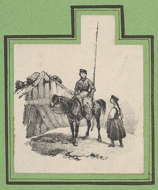 Victor Adam - Soldier on a horse with a woman beside him mid–1, Poster Print Wall Art