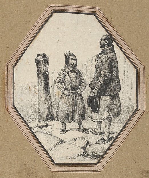 Victor Adam - Child staring up at a man mid–19th century, Poster Print Wall Art