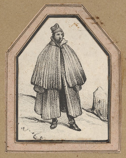 Victor Adam:Man wearing a cape mid–19th century-16x12"(A3) Poster