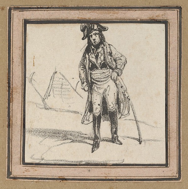 Victor Adam - Soldier leaning on his sword mid–19th century, Poster Print Wall Art