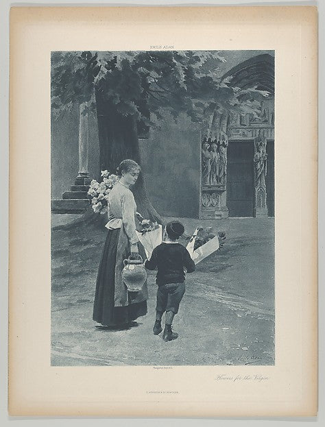 Louis-Emile Adan - Flowers for the Virgin 19th–early 20th cent, Poster Print Wall Art