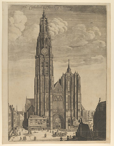 Wenceslaus Hollar:Antwerp Cathedral 1649-16x12"(A3) Poster