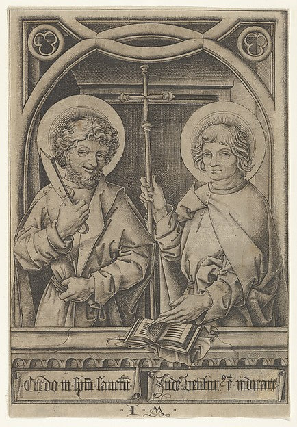 Israhel van Meckenem - St. Bartholomew and St. Philip from The, Poster Print Wall Art