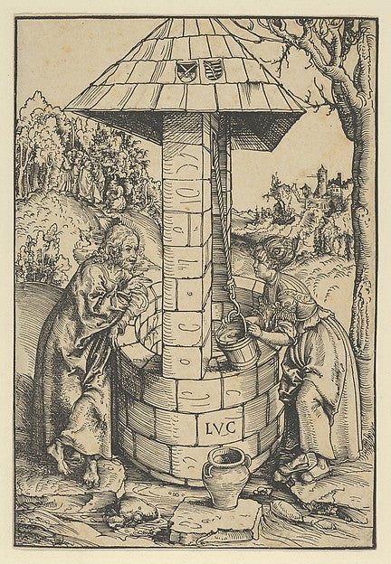 Lucas Cranach the Elder:Christ and the Woman of Samaria -16x12"(A3) Poster