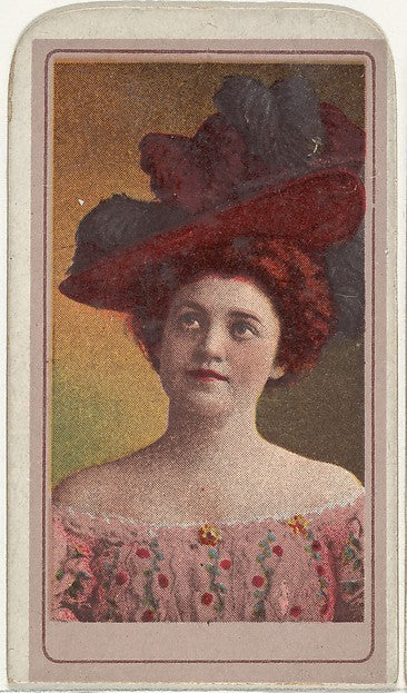 :Actress wearing tall feathered hat from the Actresses serie-16x12"(A3) Poster