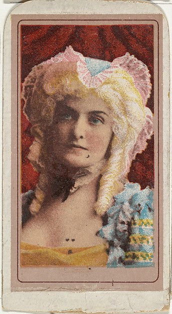 :Actress wearing blonde curled wig and pink ruffled bonnet f-16x12"(A3) Poster