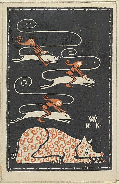 Rudolf Kalvach , Wiener Werkstätte - Humorous Subject 1907, Poster Print Wall Art