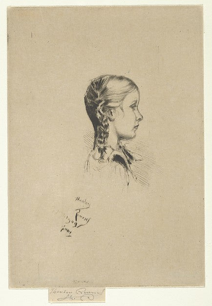 Théodore Roussel:Portrait of Miss Marion Melville 1909-16x12"(A3) Poster