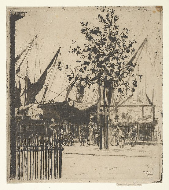 Théodore Roussel:The Corner of Luna Street Chelsea Embankmen-16x12"(A3) Poster