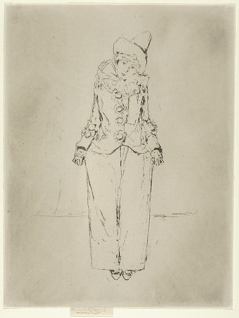 Théodore Roussel:Pierrot en Pied Portrait of the Lady A. C. -16x12"(A3) Poster