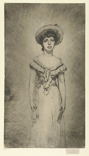Théodore Roussel:Portrait of Miss Hetty Pettigrew 1908-16x12"(A3) Poster