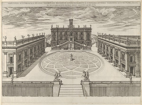 View of the Campidoglio as re-designed by Michelangelo from th,16x12