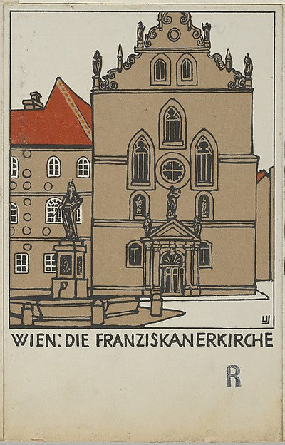 Urban Janke:Vienna: Franciscan Church 1908-16x12"(A3) Poster