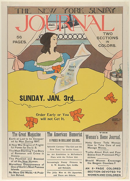 New York Sunday Journal 1896-Ernest Haskell, Poster Print