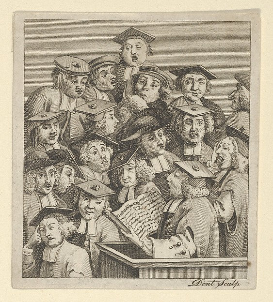 After William Hogarth:Scholars at a Lecture c1800-16x12