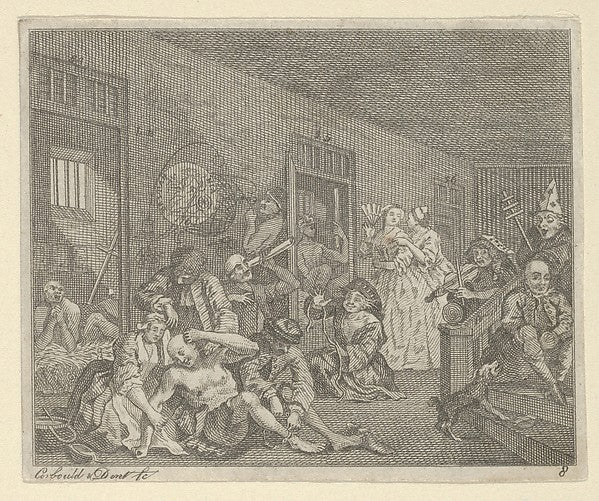 After William Hogarth:A Rake's Progress Plate 8 c1800-16x12