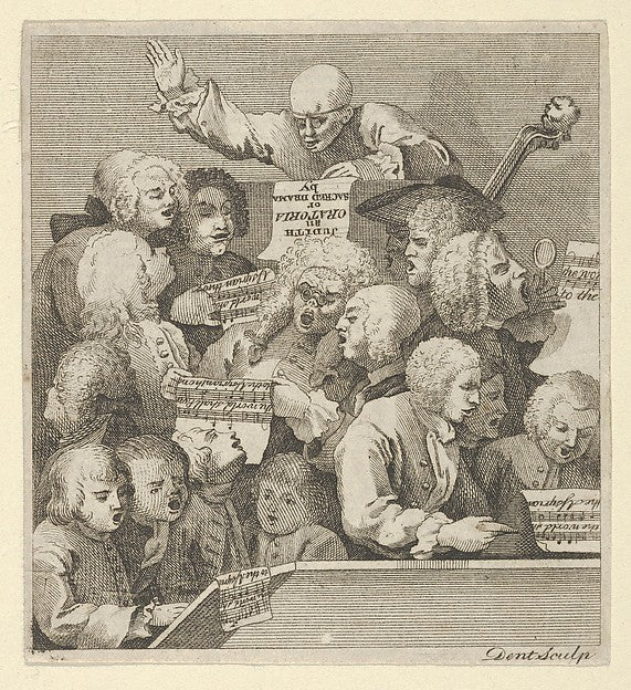 After William Hogarth:A Chorus of Singers c1800-16x12