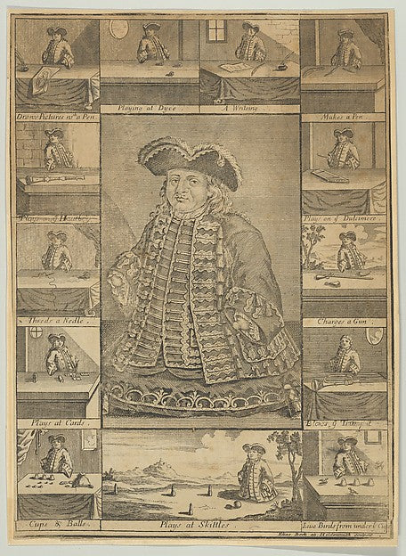 Elias Baeck:Portrait of Matthias Buchinger with Vignettes 17-16x12"(A3) Poster
