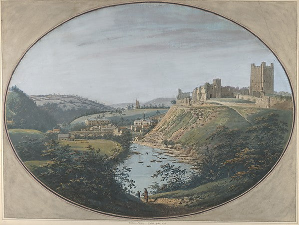 View of Richmond  Yorkshire  England 1788-George Cuit the Elde,16x12"(A3) Poster