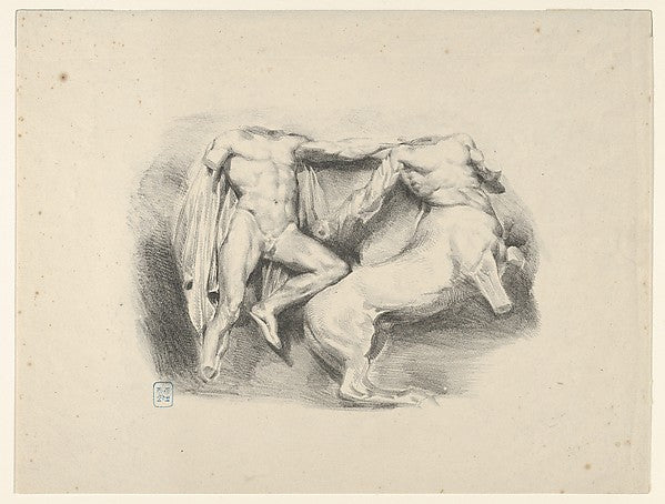 Theseus Conqueror of the Centaur Eurytus 1825-Eugène Delacroix,  Poster Print Wall Art
