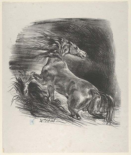 Wild Horse 1828-Eugène Delacroix,16x12"(A3)Poster