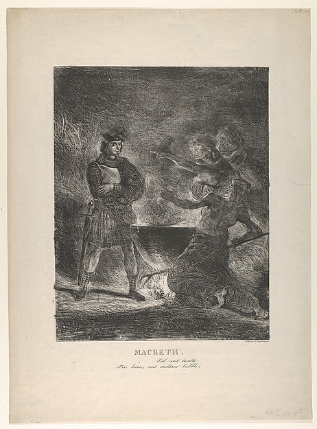 Macbeth Consulting the Witches 1825-Eugène Delacroix,  Poster Print Wall Art