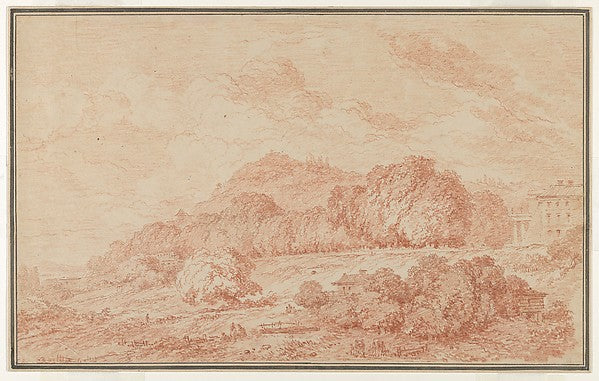 Jean Honoré Fragonard - Landscape with a Villa c1761, Poster Print Wall Art