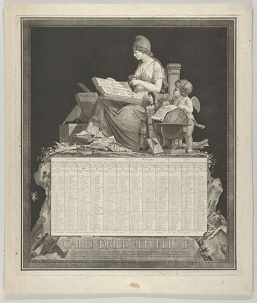 Louis Philibert Debucourt:Revolutionary Calendar 1793-16x12"(A3) Poster