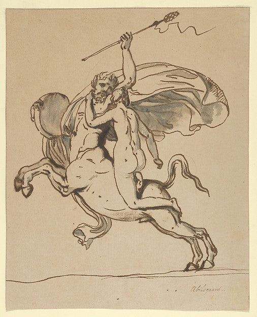 Nicolai Abraham Abildgaard:The Centaur Nessus Abducting Deia-16x12"(A3) Poster