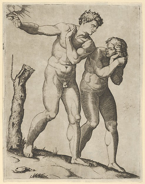 Adam and Eve being expelled from paradise c1515–25-Marcantonio,  Poster Print