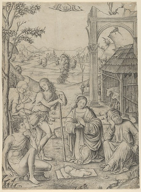 The Adoration of the Shepherds c1504-Marcantonio Raimondi  c14,16x12"(A3) Poster