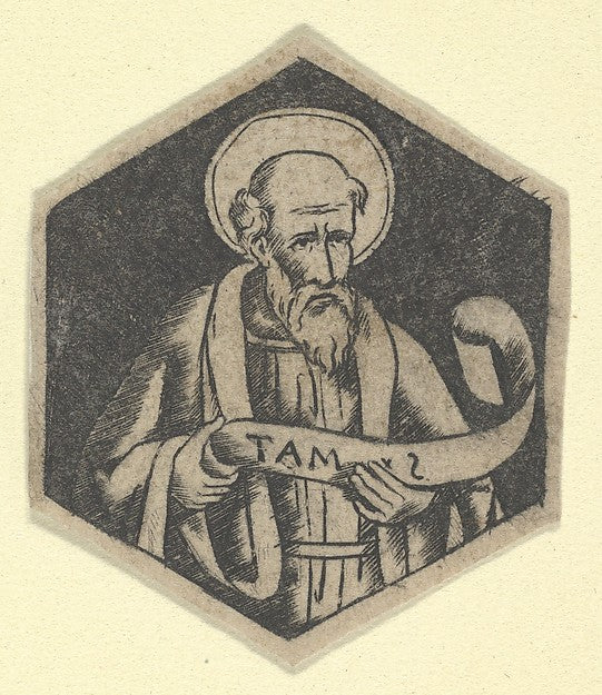 St Matthew the Evangelist  holding a banderole  c1480–1520-Ano, Poster Print