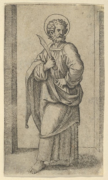 Saint Bartholomew  knife in his right hand  from the series 'P,16x12"(A3) Poster
