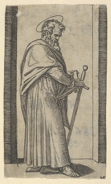 Saint Paul  sword in his right hand  from the series 'Piccoli,16x12"(A3) Poster