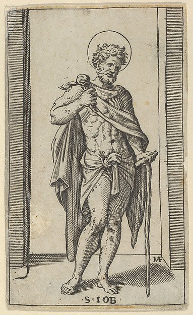 Saint Job  wearing a cloak  from the series 'Piccoli Santi'  c,16x12"(A3) Poster