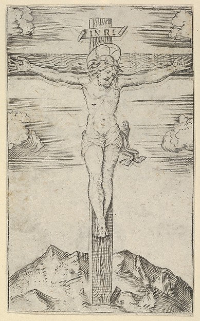 Christ on the cross  from the series 'Piccoli Santi'  c1500–15,16x12"(A3) Poster