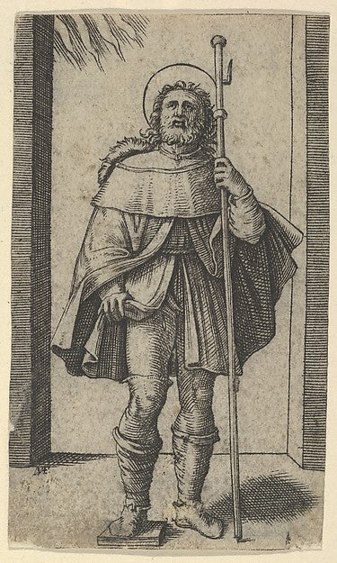 Saint Roch staff in his left hand  from the series 'Piccoli Sa,16x12"(A3) Poster