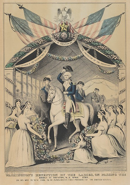 Washington's Reception by the Ladies on Passing the Bridge at,16x12"(A3)Poster