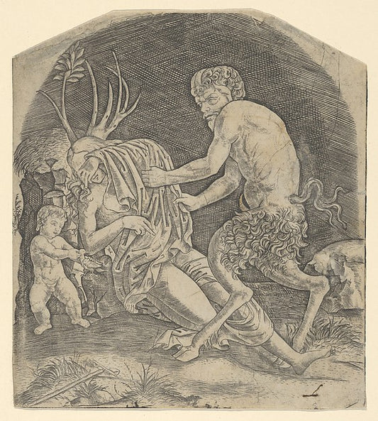 A satyr about to remove drapery covering a Nymph c1510–20-Marc,16x12"(A3) Poster