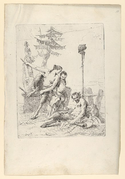 Satyr Family   from the Scherzi c1743–50-Giovanni Battista Tie, Poster Print