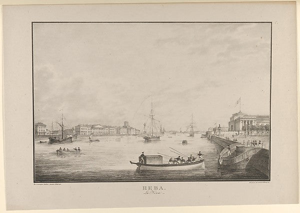 Karl Petrovich Beggrov:The Neva River c1800–1850-16x12"(A3) Poster