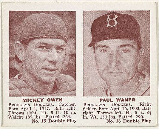 :Mickey Owen Paul Waner-16x12"(A3) Poster