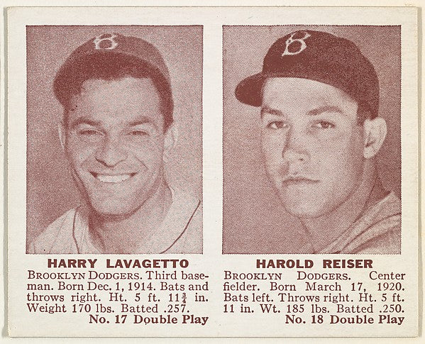 :Harry Lavagetto Harold Reiser-16x12"(A3) Poster