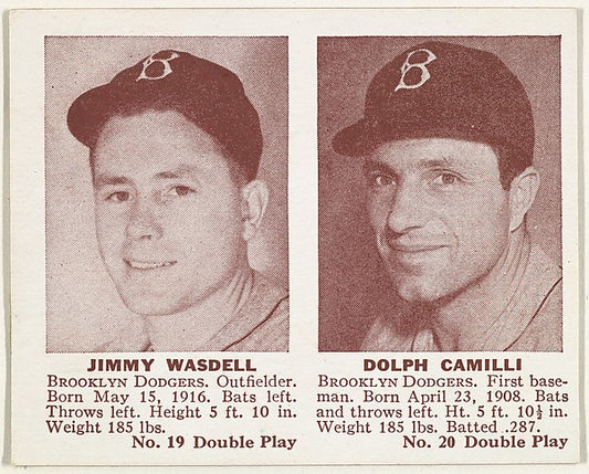 :Jimmy Wasdell Dolph Camilli-16x12"(A3) Poster