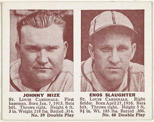 :Johnny Mize Enos Slaughter-16x12"(A3) Poster