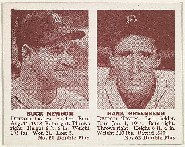 :Buck Newsom Hank Greenberg-16x12"(A3) Poster