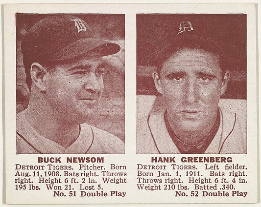 :Buck Newsom Hank Greenberg-16x12"(A3) Poster