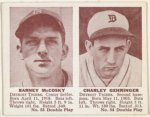 :Barney McCosky Charley Gehringer-16x12"(A3) Poster