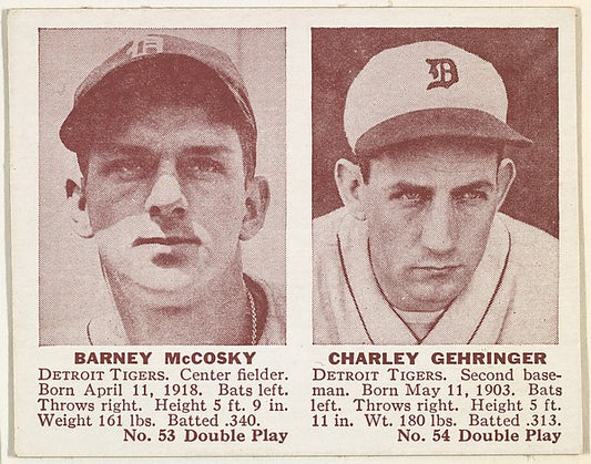 :Barney McCosky Charley Gehringer-16x12"(A3) Poster